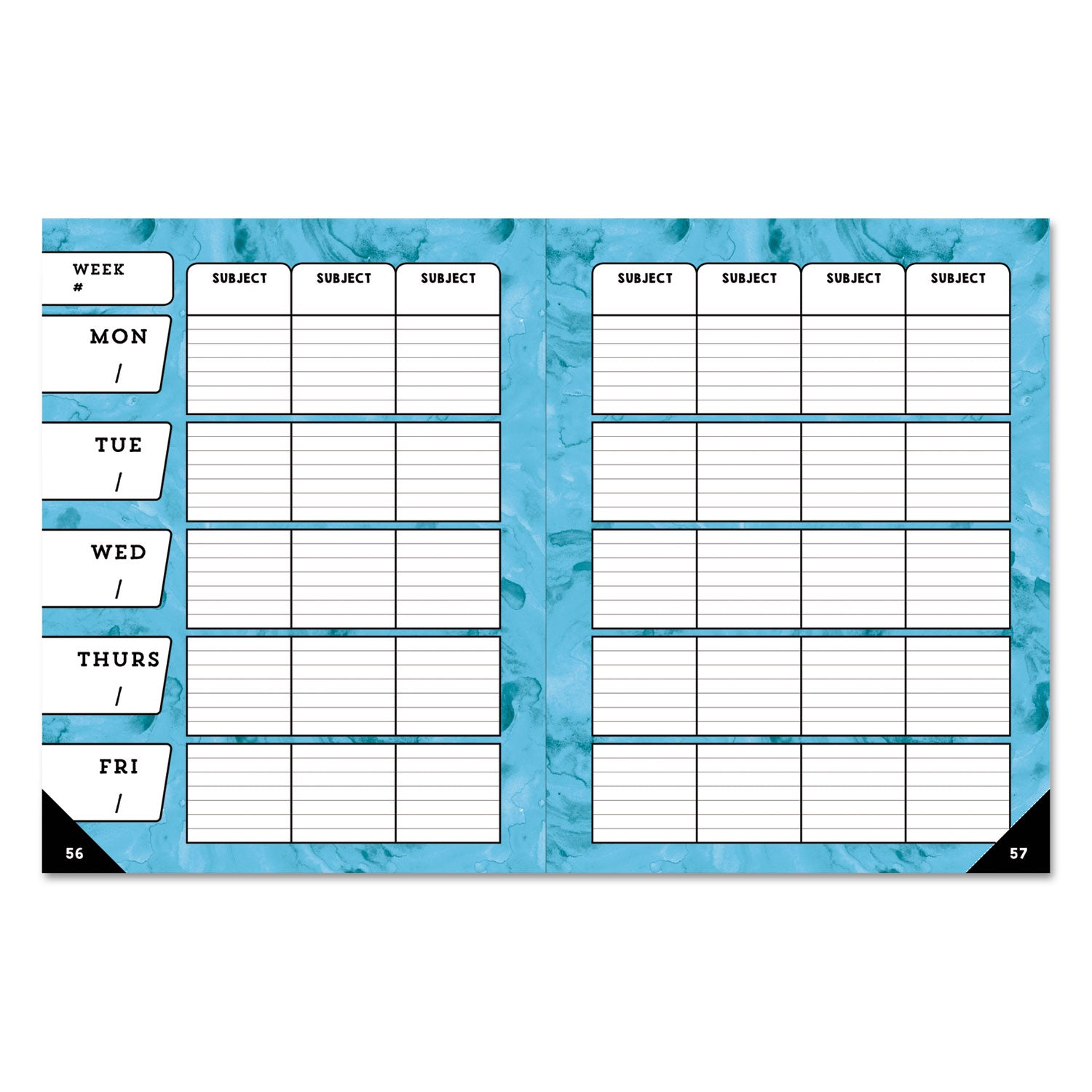 Carson-Dellosa Teacher Planner, Weekly/Monthly, Two-Page Spread (Seven Classes), 10.88 x 8.38, Balloon Theme, Black Cover (105000)