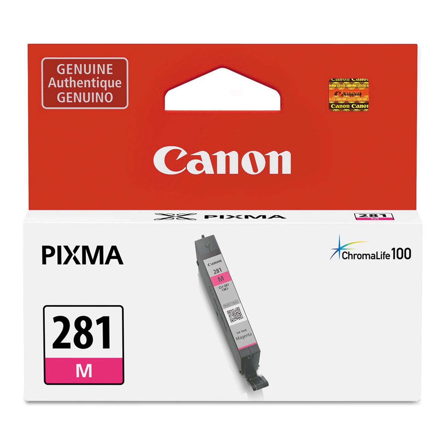 Canon 2089C001 (CLI-281) ChromaLife100+ Ink, 233 Page-Yield, Magenta