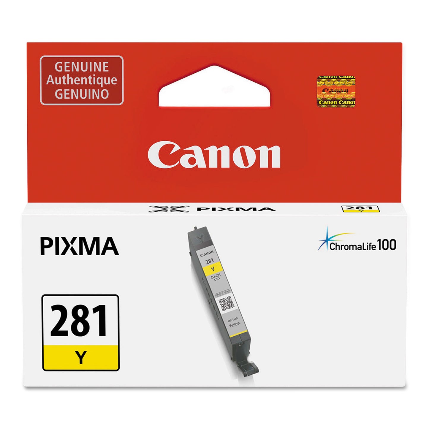 Canon 2090C001 (CLI-281) ChromaLife100+ Ink, 259 Page-Yield, Yellow