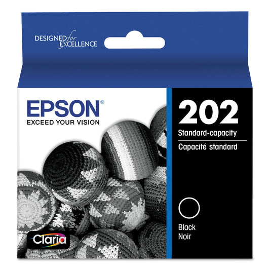 Epson T202120-S (202) Claria Ink, 210 Page-Yield, Black