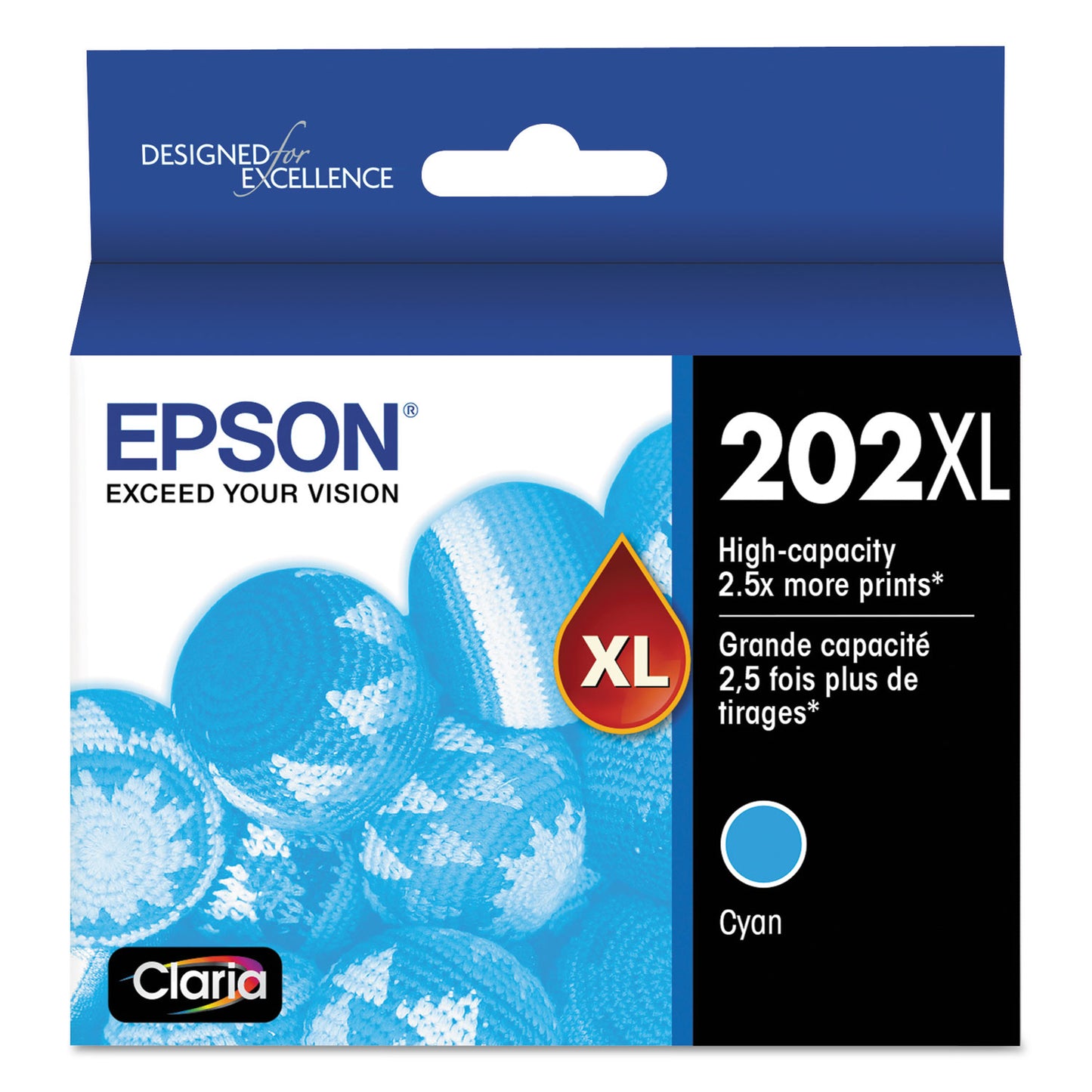 Epson T202XL220-S (202XL) Claria High-Yield Ink, 470 Page-Yield, Cyan