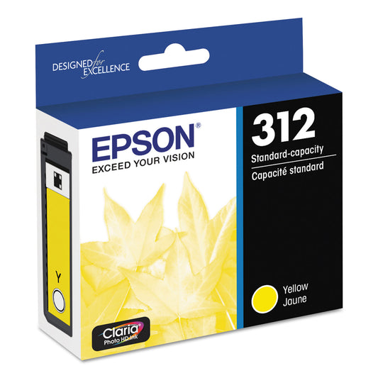 Epson T312420-S (312XL) Claria Ink, 360 Page-Yield, Yellow