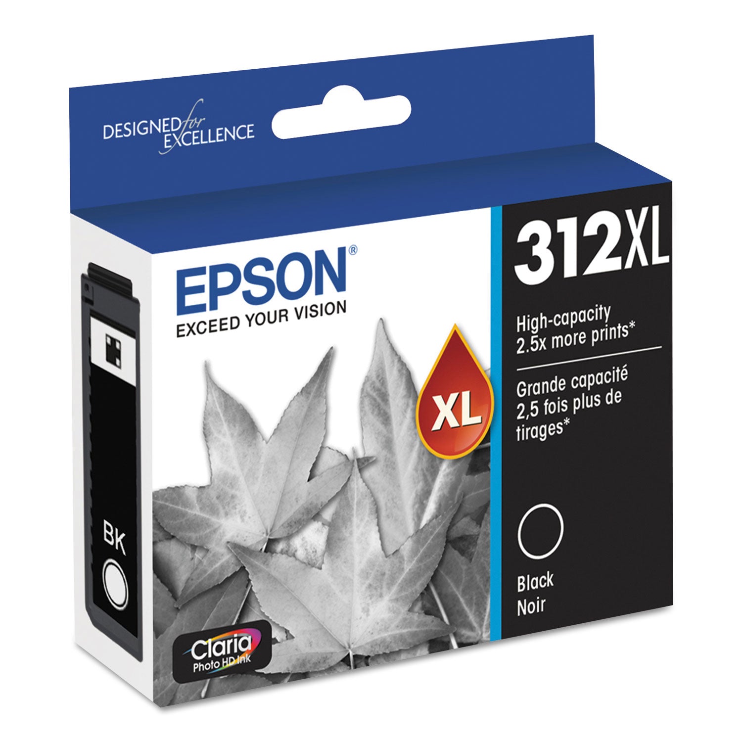 Epson T312XL120-S (312XL) Claria High-Yield Ink, 500 Page-Yield, Black