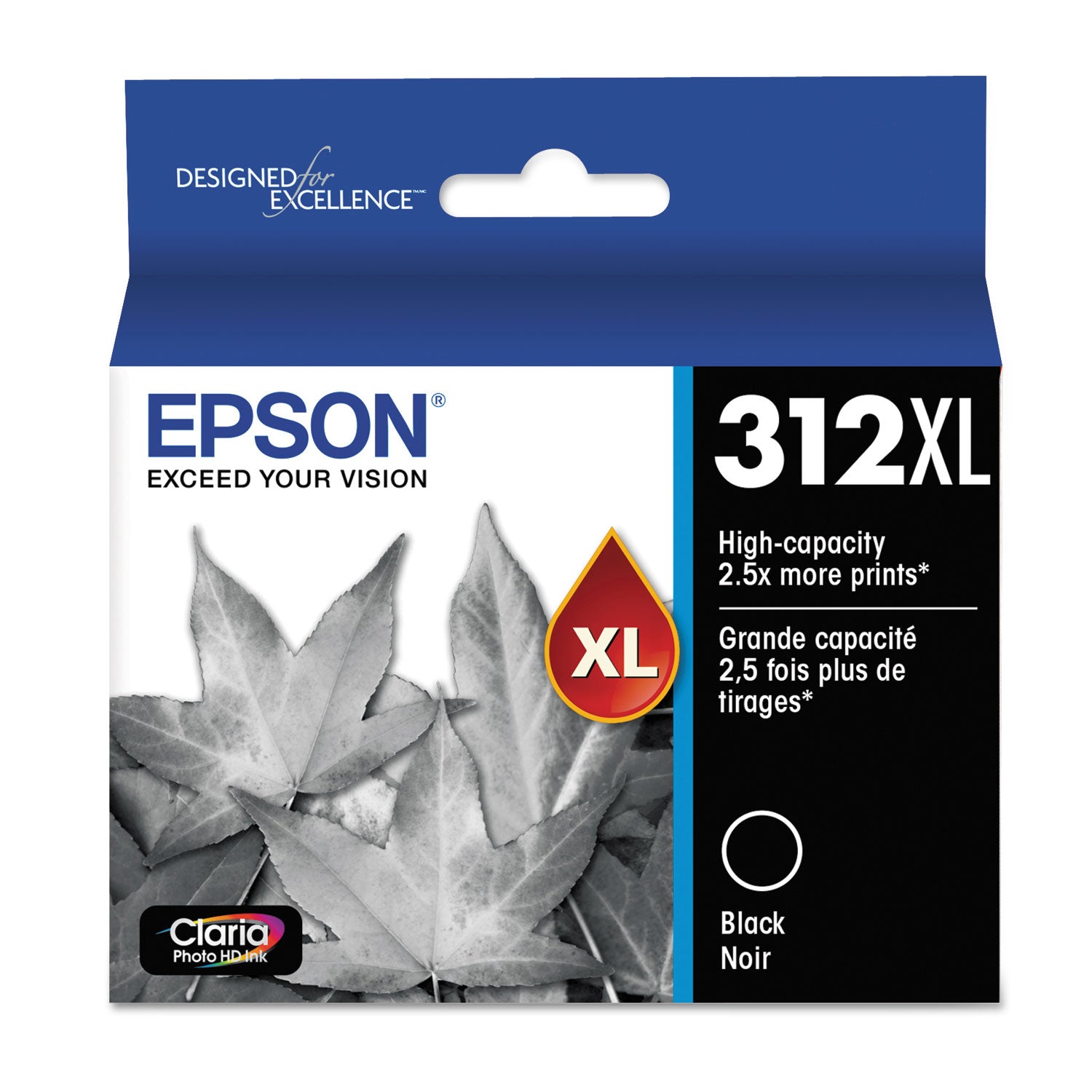 Epson T312XL120-S (312XL) Claria High-Yield Ink, 500 Page-Yield, Black