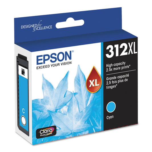 Epson T312XL220-S (312XL) Claria High-Yield Ink, 830 Page-Yield, Cyan