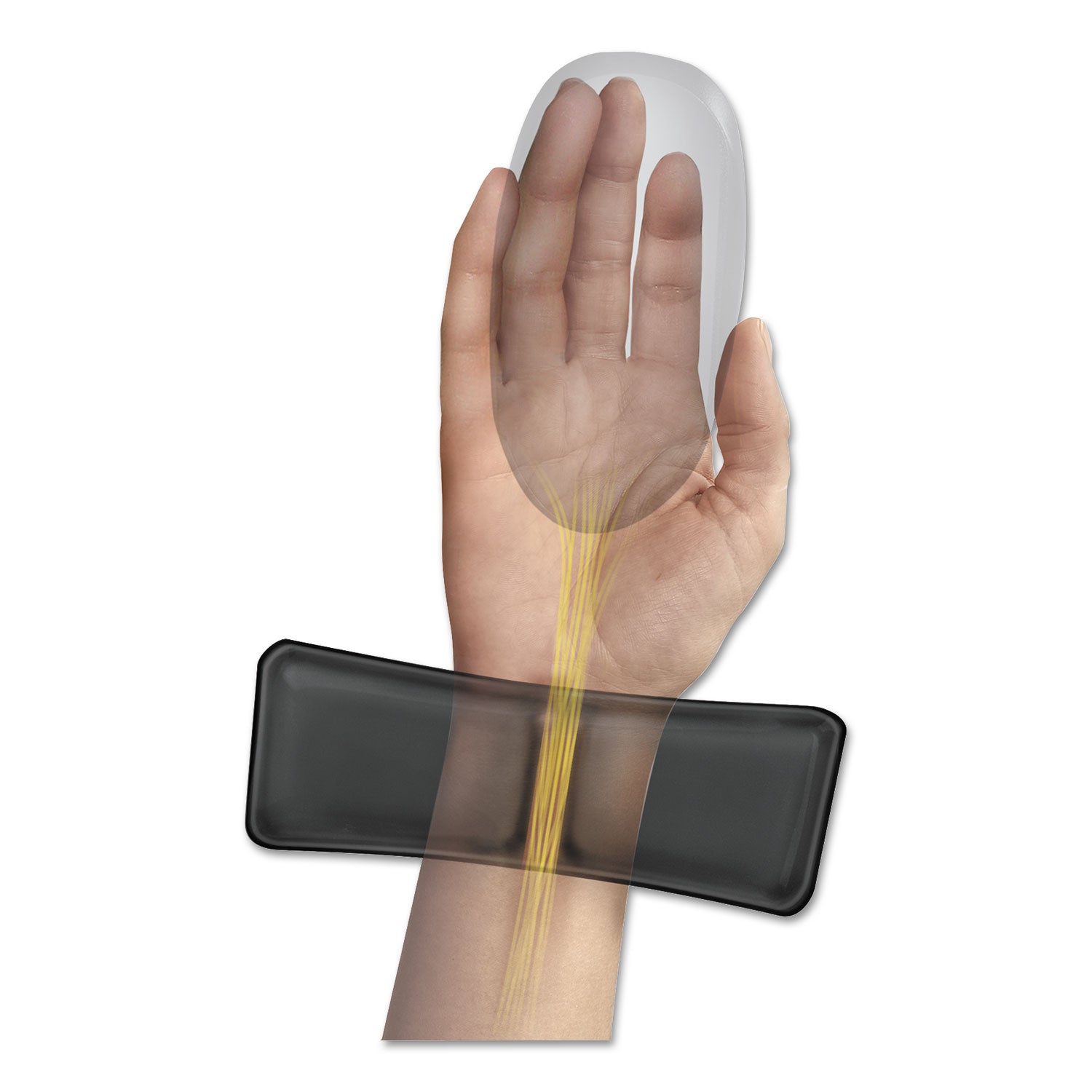 Fellowes Gel Wrist Support with Attached Mouse Pad, 8.25 x 9.87, Black (9182301)