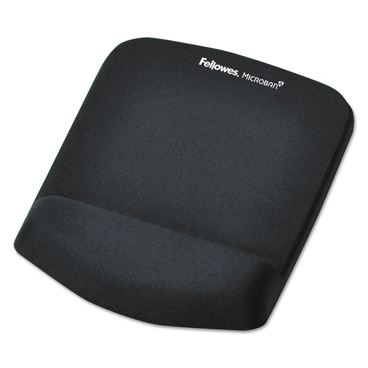 Fellowes PlushTouch Mouse Pad with Wrist Rest, 7.25 x 9.37, Black (9252001)