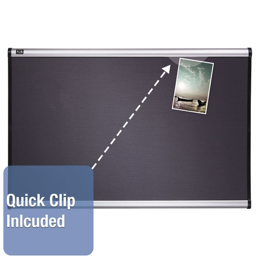 Quartet Prestige Gray Diamond Mesh Bulletin Board, 36 x 24, Gray Surface, Silver Aluminum/Plastic Frame (B443A)