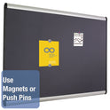 Quartet Prestige Plus Magnetic Fabric Bulletin Boards, 36 x 24, Gray Surface, Silver Aluminum Frame (MB543A)