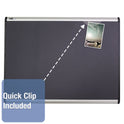 Quartet Prestige Plus Magnetic Fabric Bulletin Boards, 36 x 24, Gray Surface, Silver Aluminum Frame (MB543A)