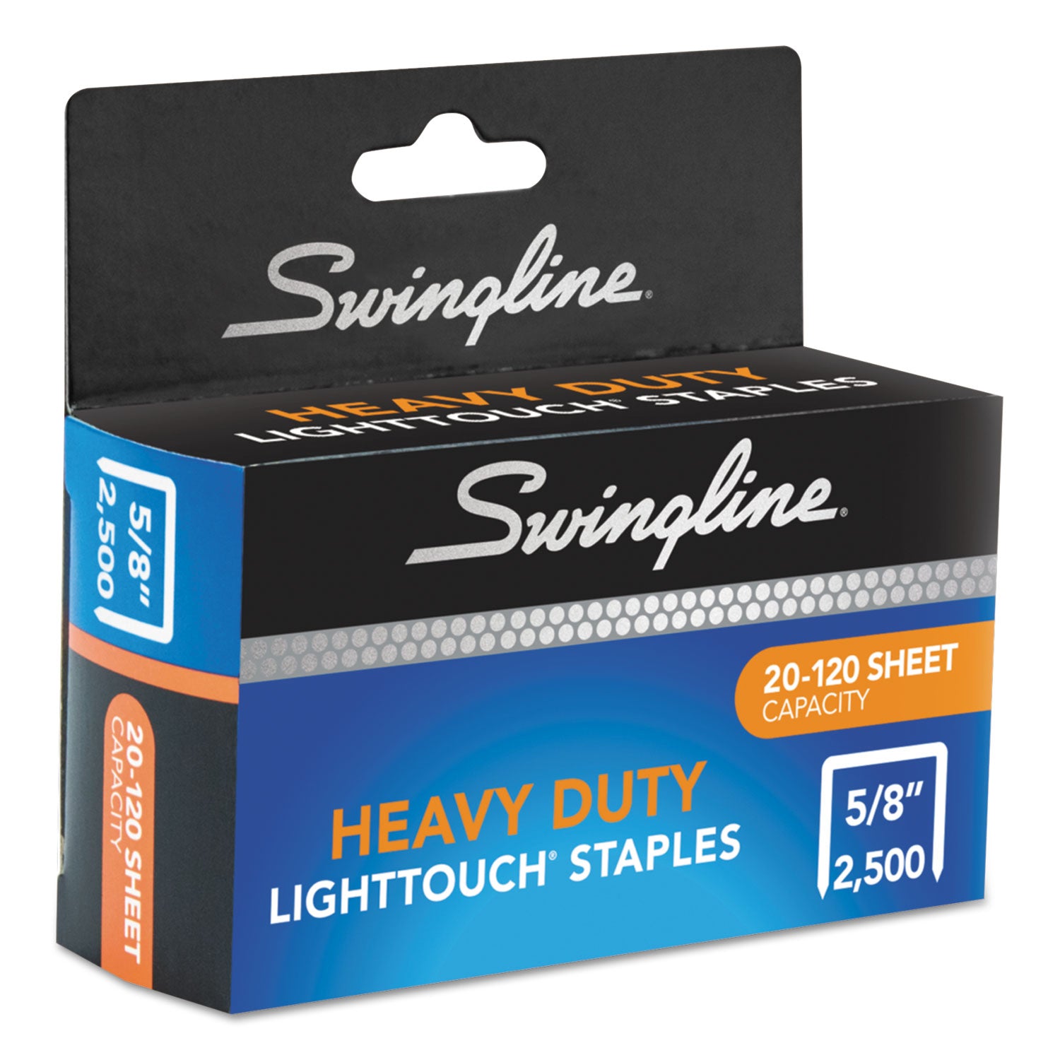 Swingline Light Touch Heavy-Duty Staples, 0.63" Leg, 0.5" Crown, Steel, 2,500/Box (90009)