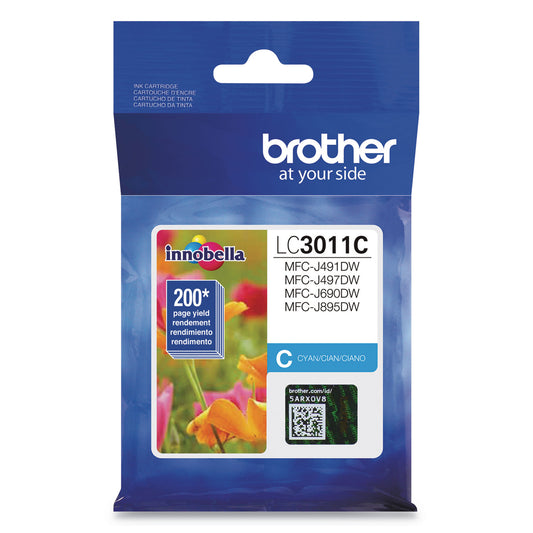 Brother LC3011C Ink, 200 Page-Yield, Cyan