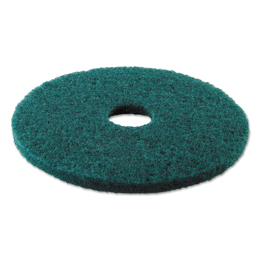 Boardwalk Heavy-Duty Scrubbing Floor Pads, 13" Diameter, Green, 5/Carton (4013GRE)