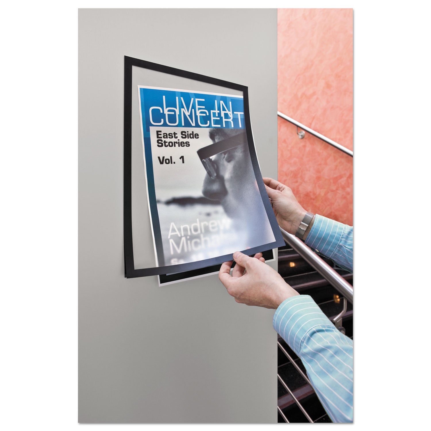 Durable DURAFRAME Sign Holder, 11 x 17, Black Frame, 2/Pack (476901)