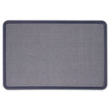 Quartet Contour Fabric Bulletin Board, 36 x 24, Light Blue Surface, Navy Blue Plastic Frame (7693BE)