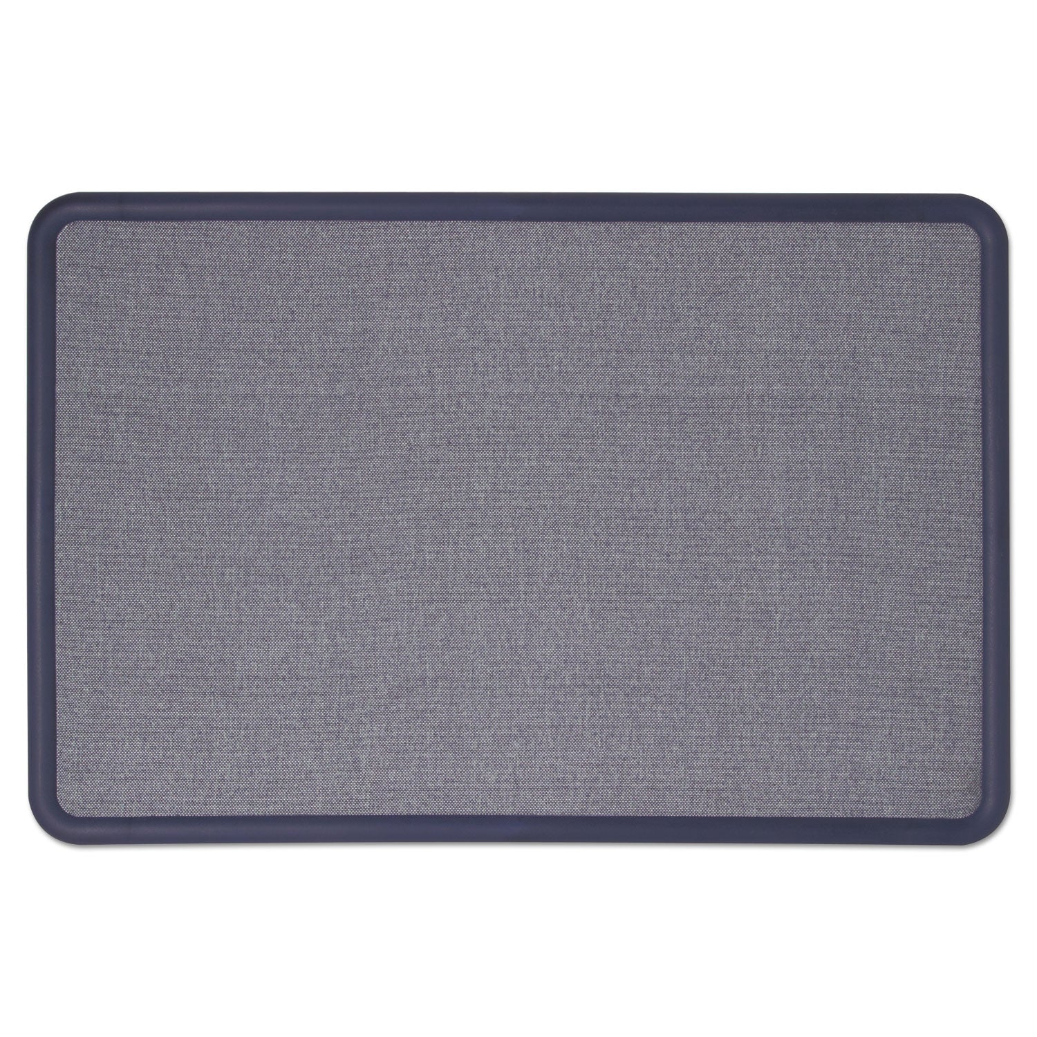 Quartet Contour Fabric Bulletin Board, 36 x 24, Light Blue Surface, Navy Blue Plastic Frame (7693BE)