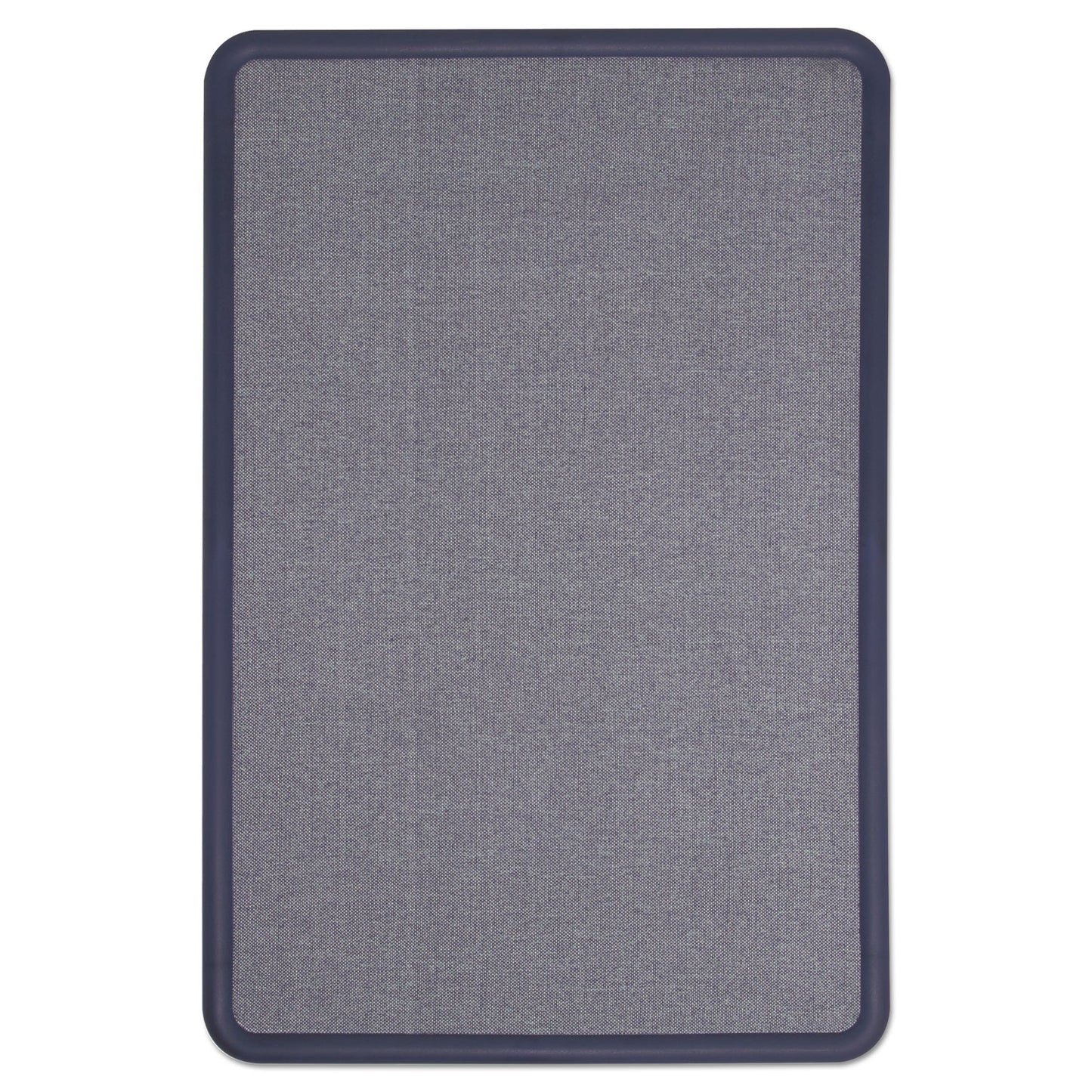 Quartet Contour Fabric Bulletin Board, 48 x 36, Light Blue Surface, Navy Blue Plastic Frame (7694BE)