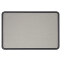 Quartet Contour Fabric Bulletin Board, 36 x 24, Gray Surface, Black Plastic Frame (7693G)