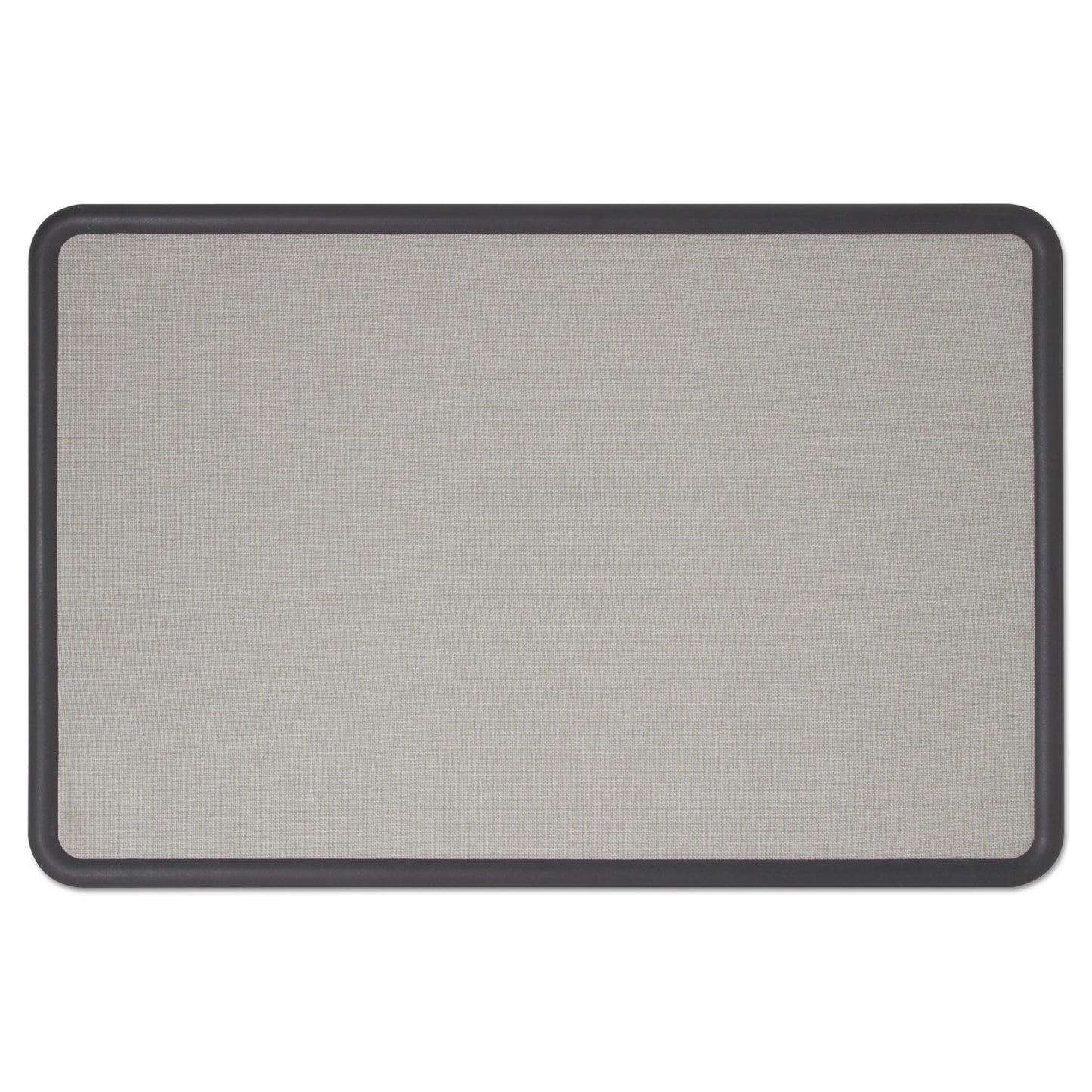 Quartet Contour Fabric Bulletin Board, 48 x 36, Gray Surface, Black Plastic Frame (7694G)