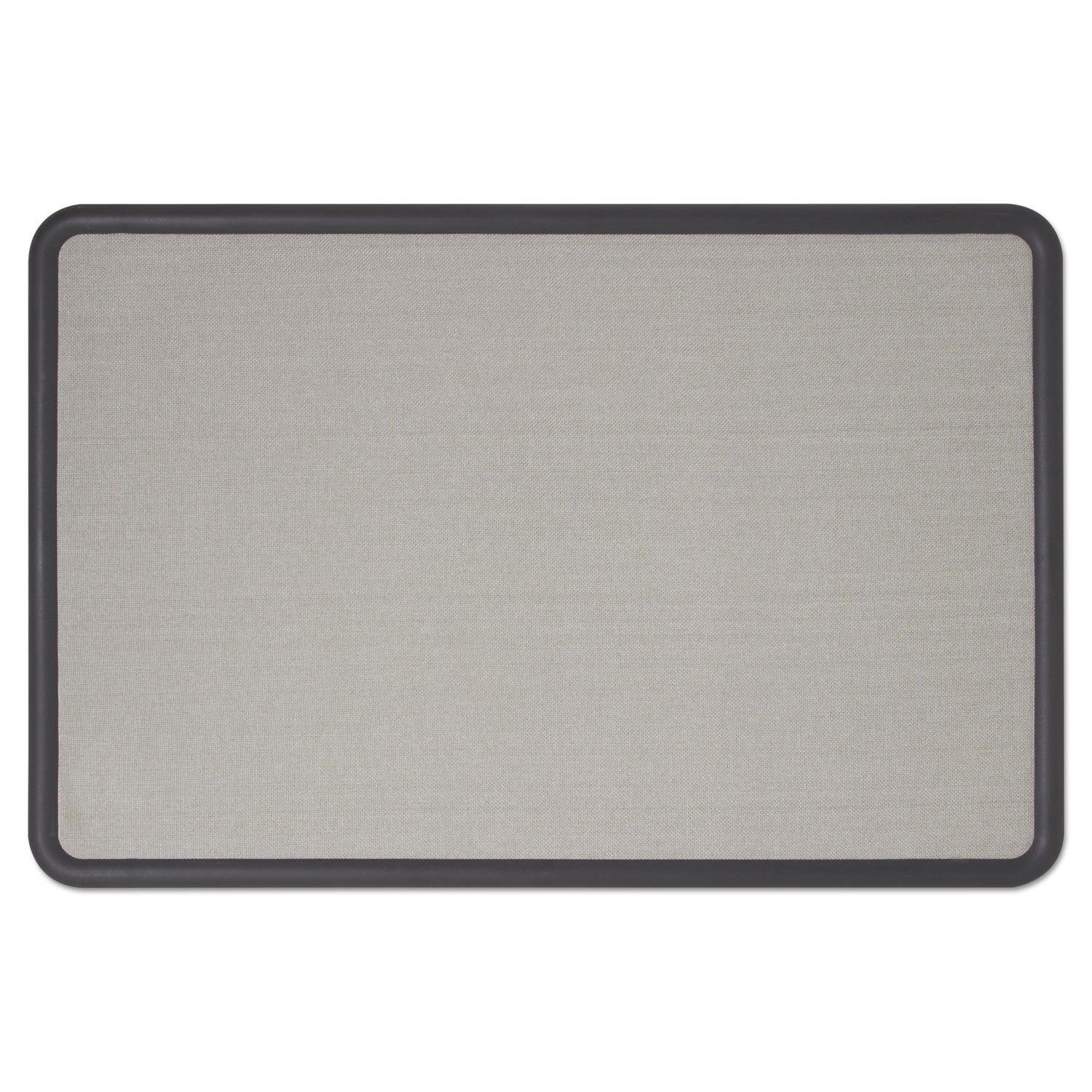 Quartet Contour Fabric Bulletin Board, 48 x 36, Gray Surface, Black Plastic Frame (7694G)