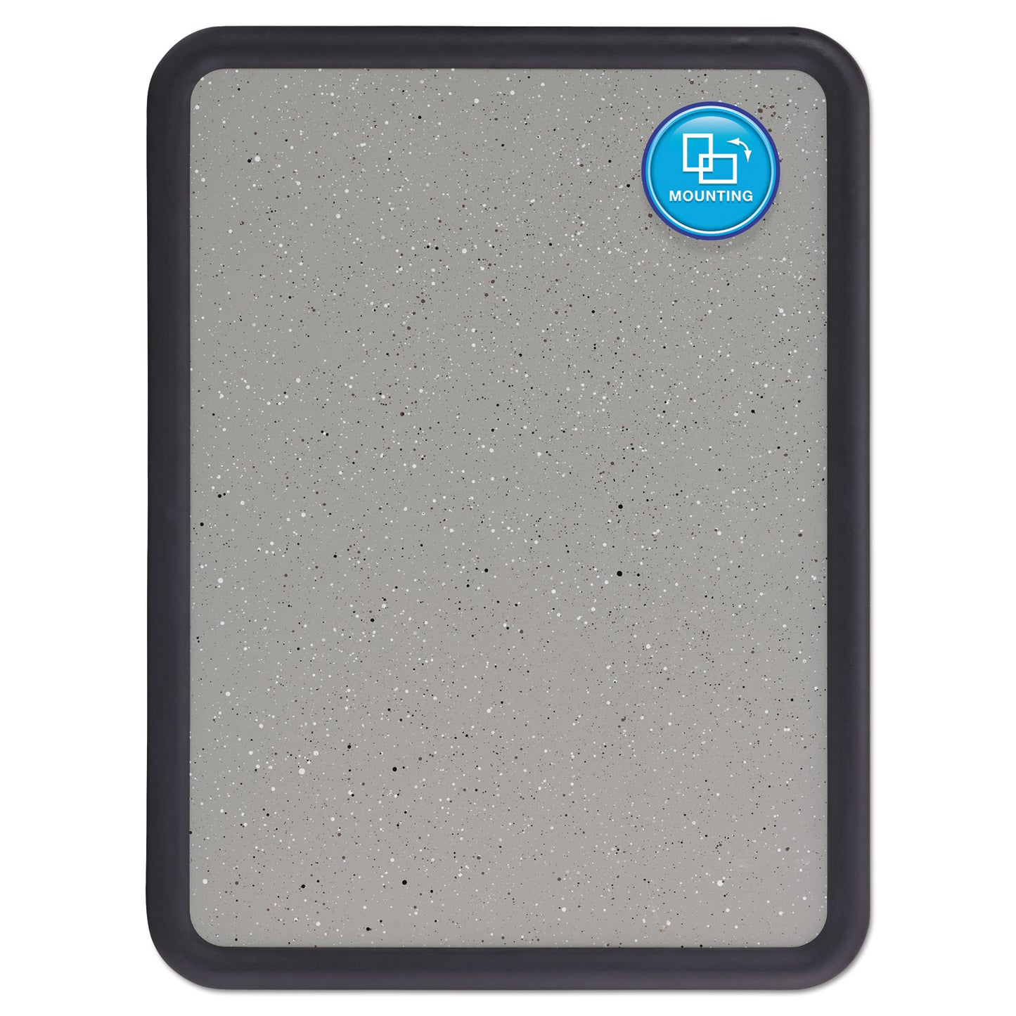 Quartet Contour Granite Board, 36 x 24, Granite Gray Surface, Black Plastic Frame (699370)