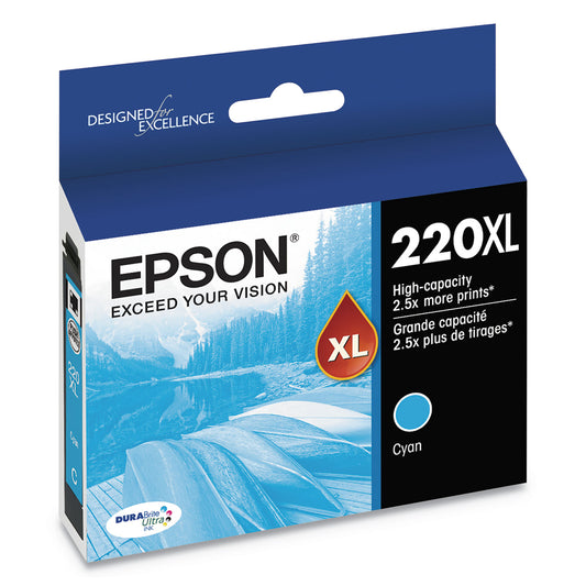 Epson T220XL220-S (220XL) DURABrite Ultra High-Yield Ink, 450 Page-Yield, Cyan