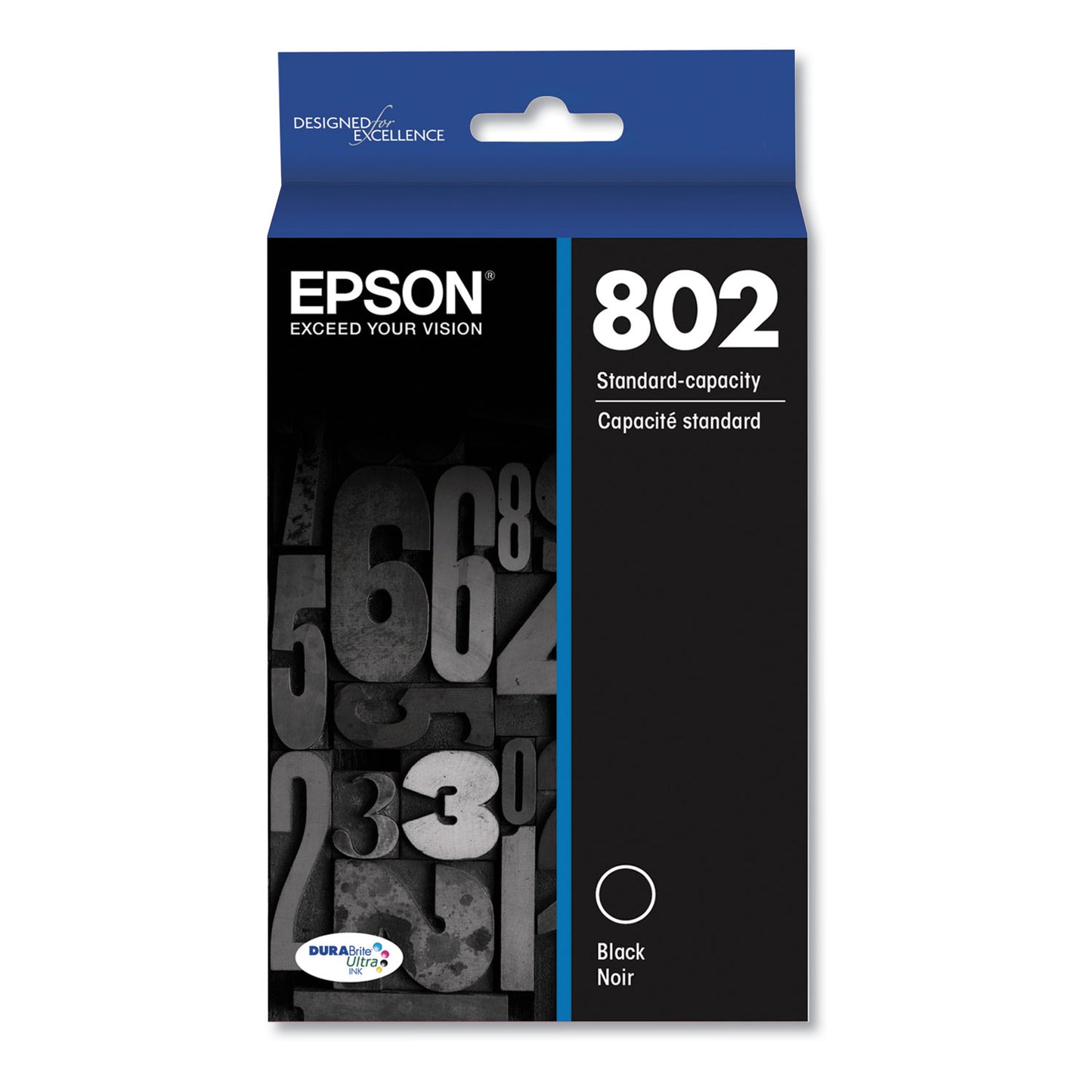 Epson T802120-S (802) DURABrite Ultra Ink, 900 Page-Yield, Black