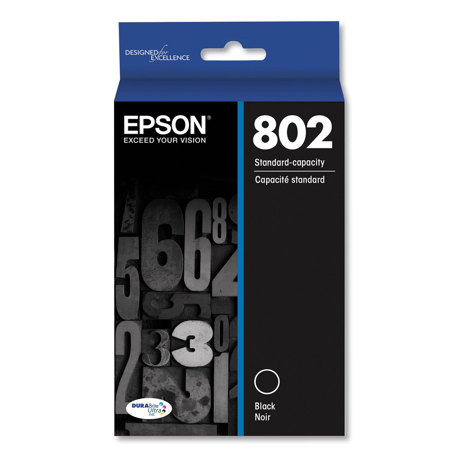 Epson T802120-S (802) DURABrite Ultra Ink, 900 Page-Yield, Black