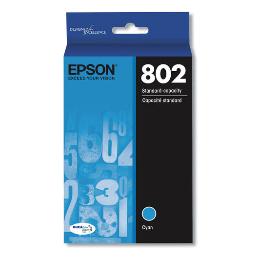 Epson T802220-S (802) DURABrite Ultra Ink, 650 Page-Yield, Cyan
