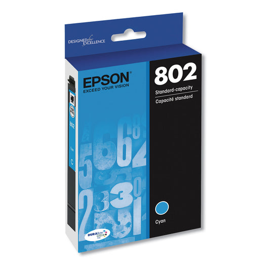 Epson T802220-S (802) DURABrite Ultra Ink, 650 Page-Yield, Cyan
