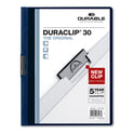 Durable DuraClip Report Cover, Clip Fastener, 8.5 x 11, Clear/Navy, 25/Box (220328)