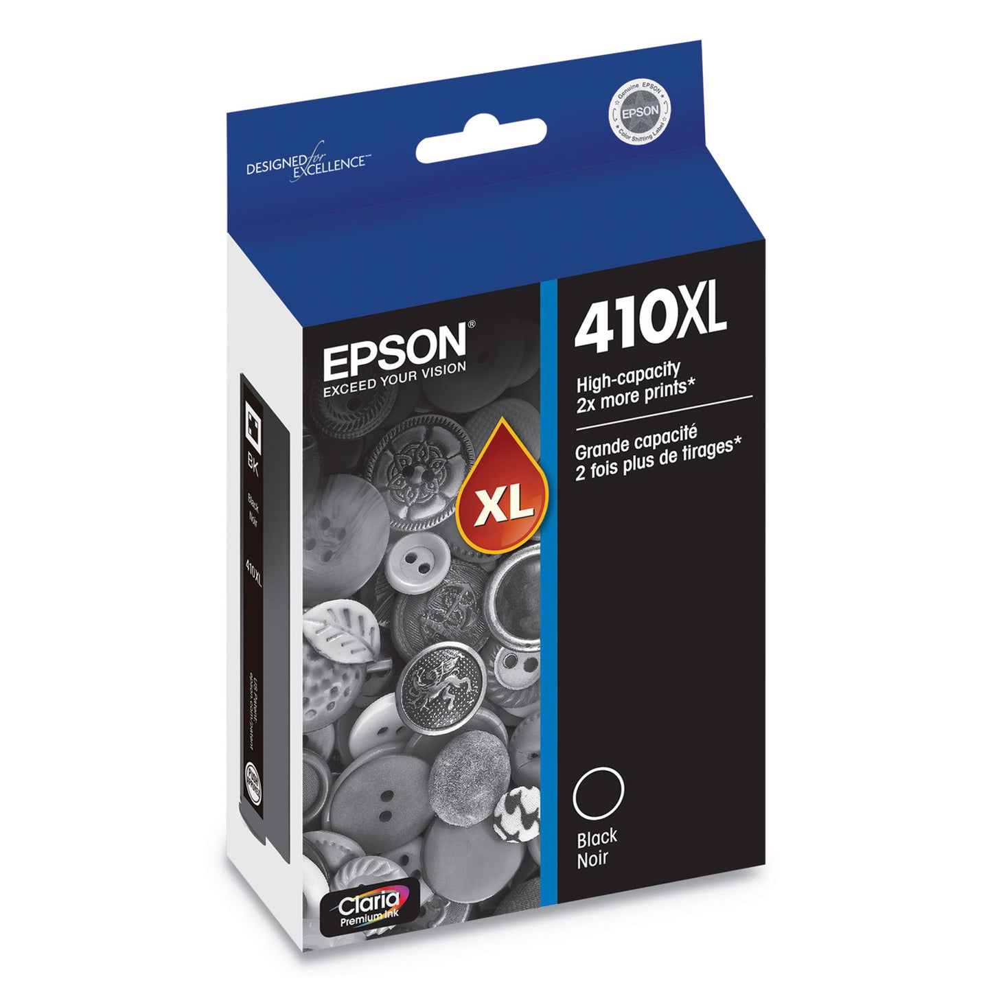 Epson T410XL020-S (410XL) Claria High-Yield Ink, 500 Page-Yield, Black