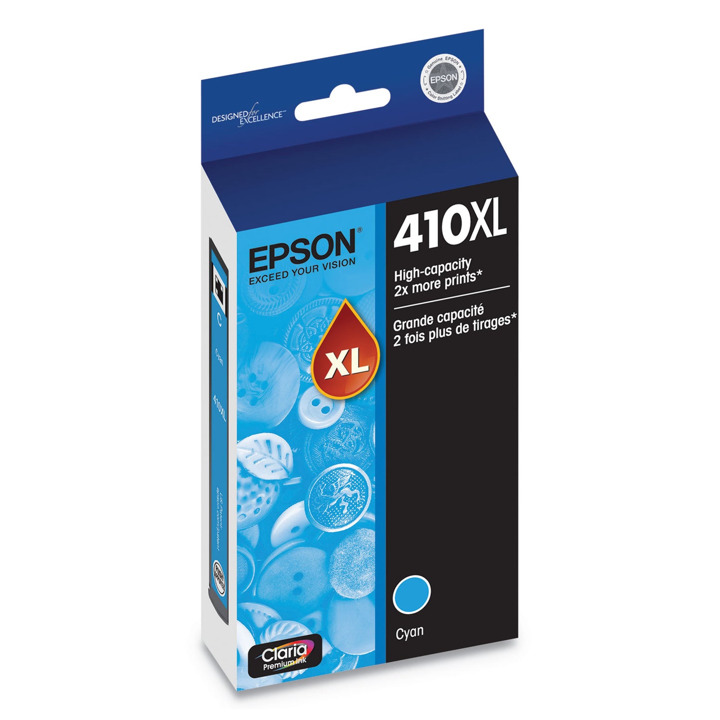 Epson T410XL220-S (410XL) Claria High-Yield Ink, 650 Page-Yield, Cyan