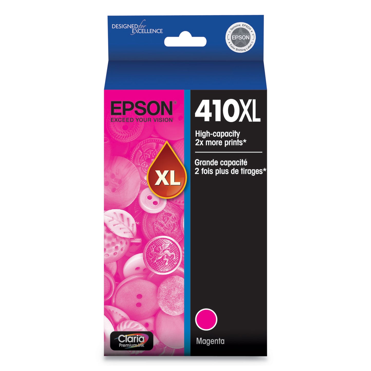 Epson T410XL320-S (410XL) Claria High-Yield Ink, 650 Page-Yield, Magenta
