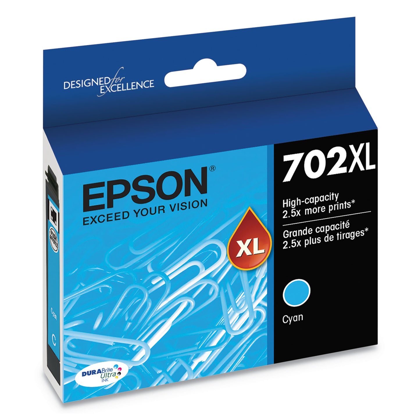 Epson T702XL220-S (702XL) DURABrite Ultra High-Yield Ink, 950 Page-Yield, Cyan