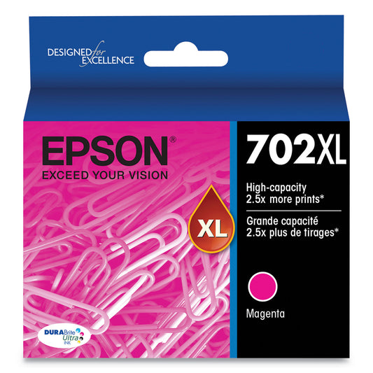 Epson T702XL320-S (702XL) DURABrite Ultra High-Yield Ink, 950 Page-Yield, Magenta