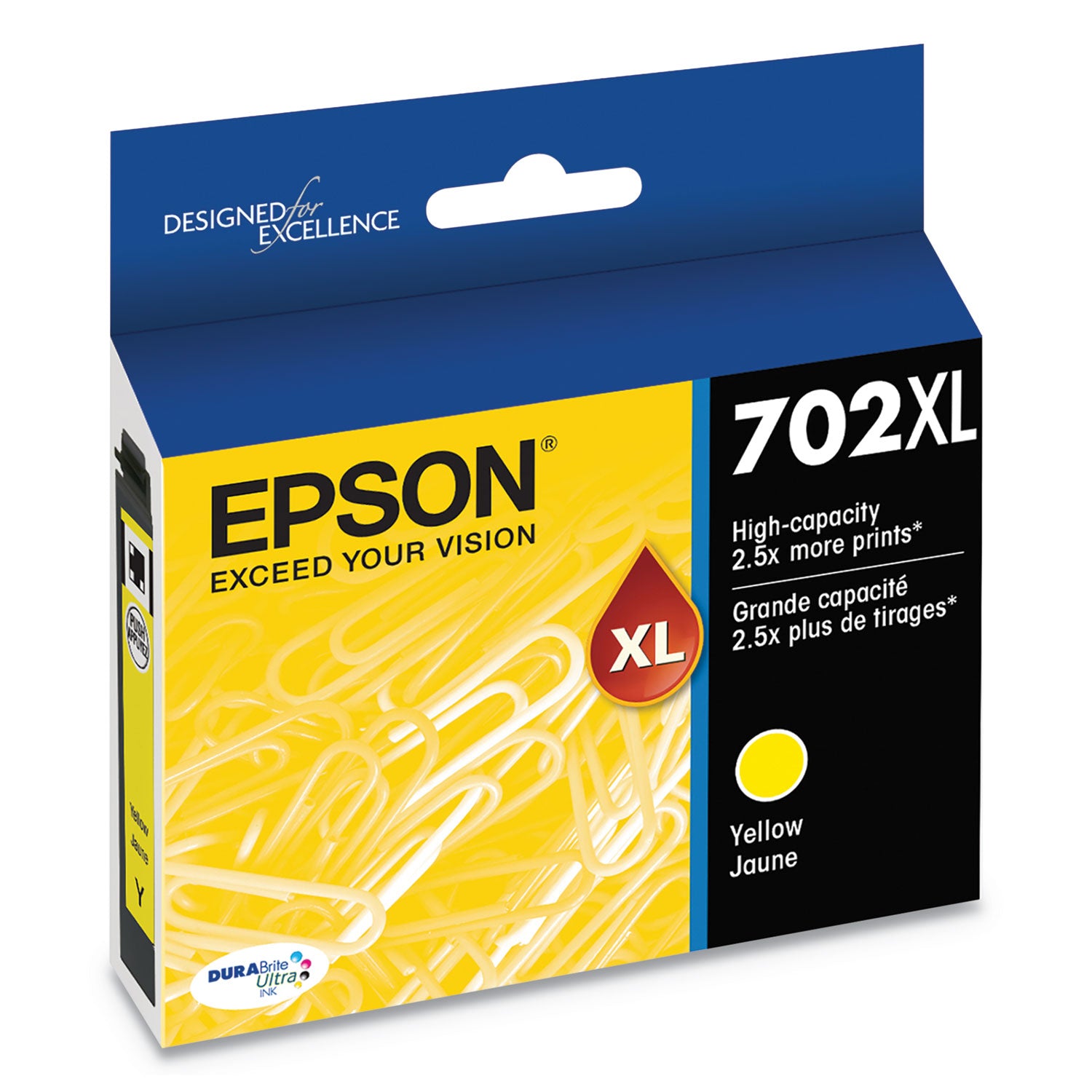 Epson T702XL420-S (702XL) DURABrite Ultra High-Yield Ink, 950 Page-Yield, Yellow