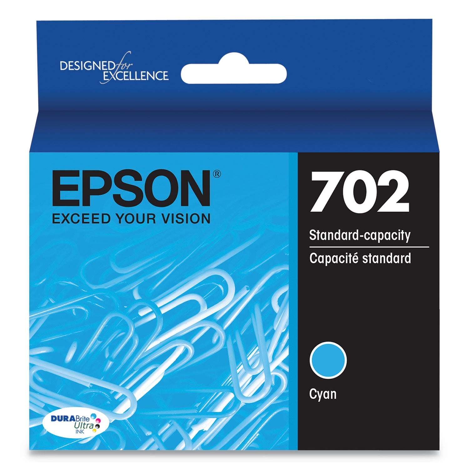 Epson T702220-S (702) DURABrite Ultra Ink, 300 Page-Yield, Cyan