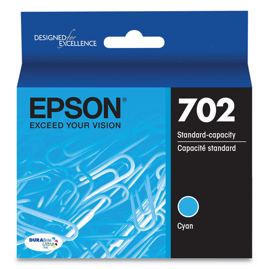 Epson T702220-S (702) DURABrite Ultra Ink, 300 Page-Yield, Cyan