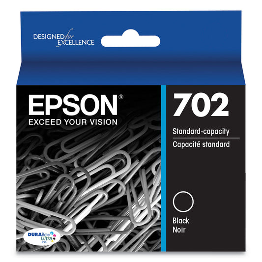 Epson T702120-S (702) DURABrite Ultra Ink, 350 Page-Yield, Black