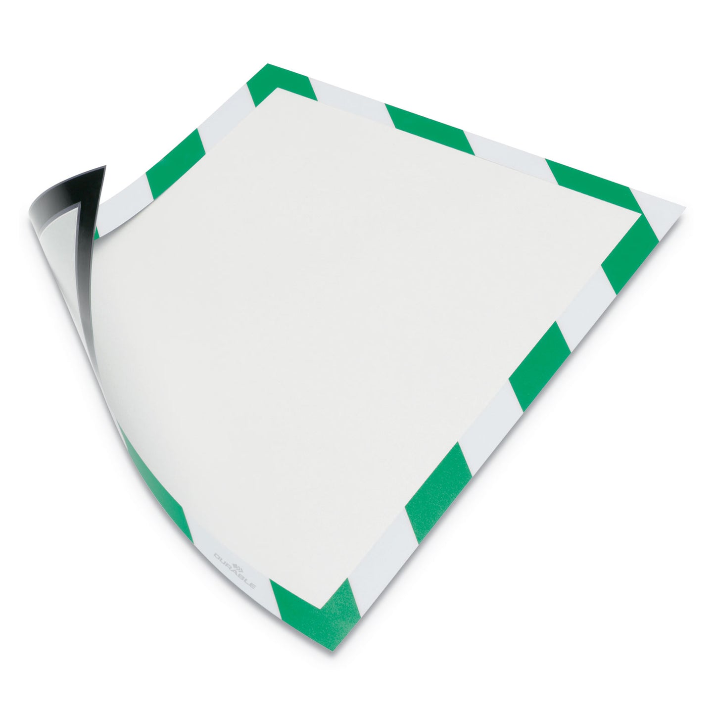 Durable DURAFRAME Security Magnetic Sign Holder, 8.5 x 11, Green/White Frame, 2/Pack (4772131)