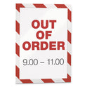 Durable DURAFRAME Security Magnetic Sign Holder, 8.5 x 11, Red/White Frame, 2/Pack (4772132)