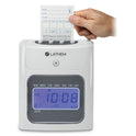 Lathem 400E Top-Feed Time Clock Bundle, Digital Display, White (400EKIT)