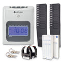 Lathem 400E Top-Feed Time Clock Bundle, Digital Display, White (400EKIT)