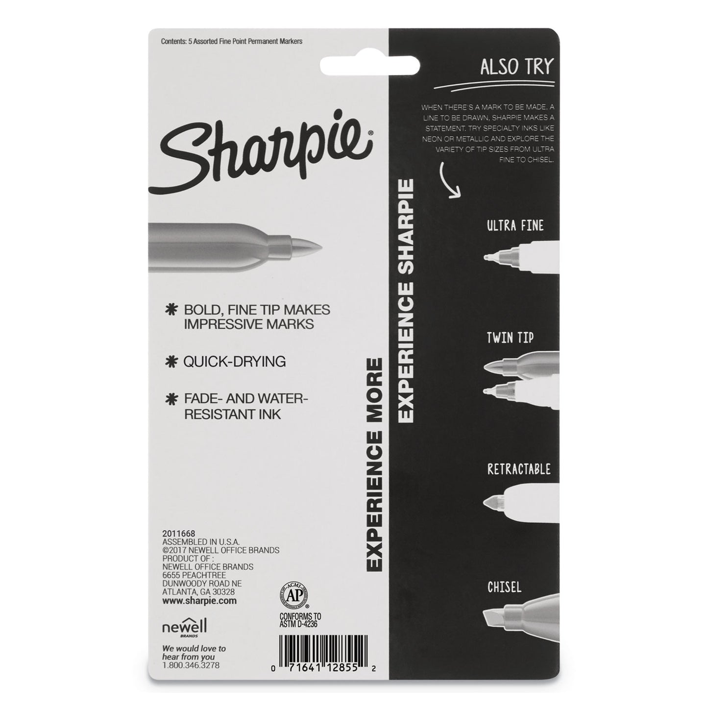 Sharpie Cosmic Color Permanent Markers, Medium Bullet Tip, Assorted Cosmic Colors, 5/Pack (2010953)