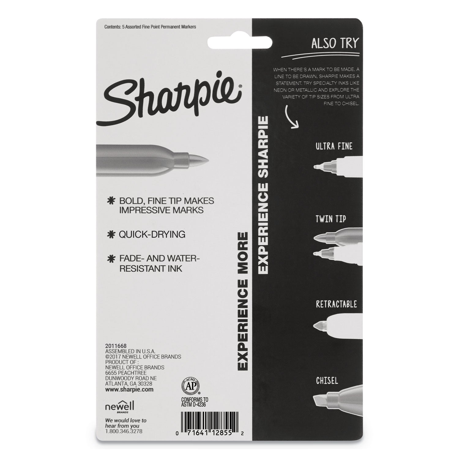 Sharpie Cosmic Color Permanent Markers, Medium Bullet Tip, Assorted Cosmic Colors, 5/Pack (2010953)