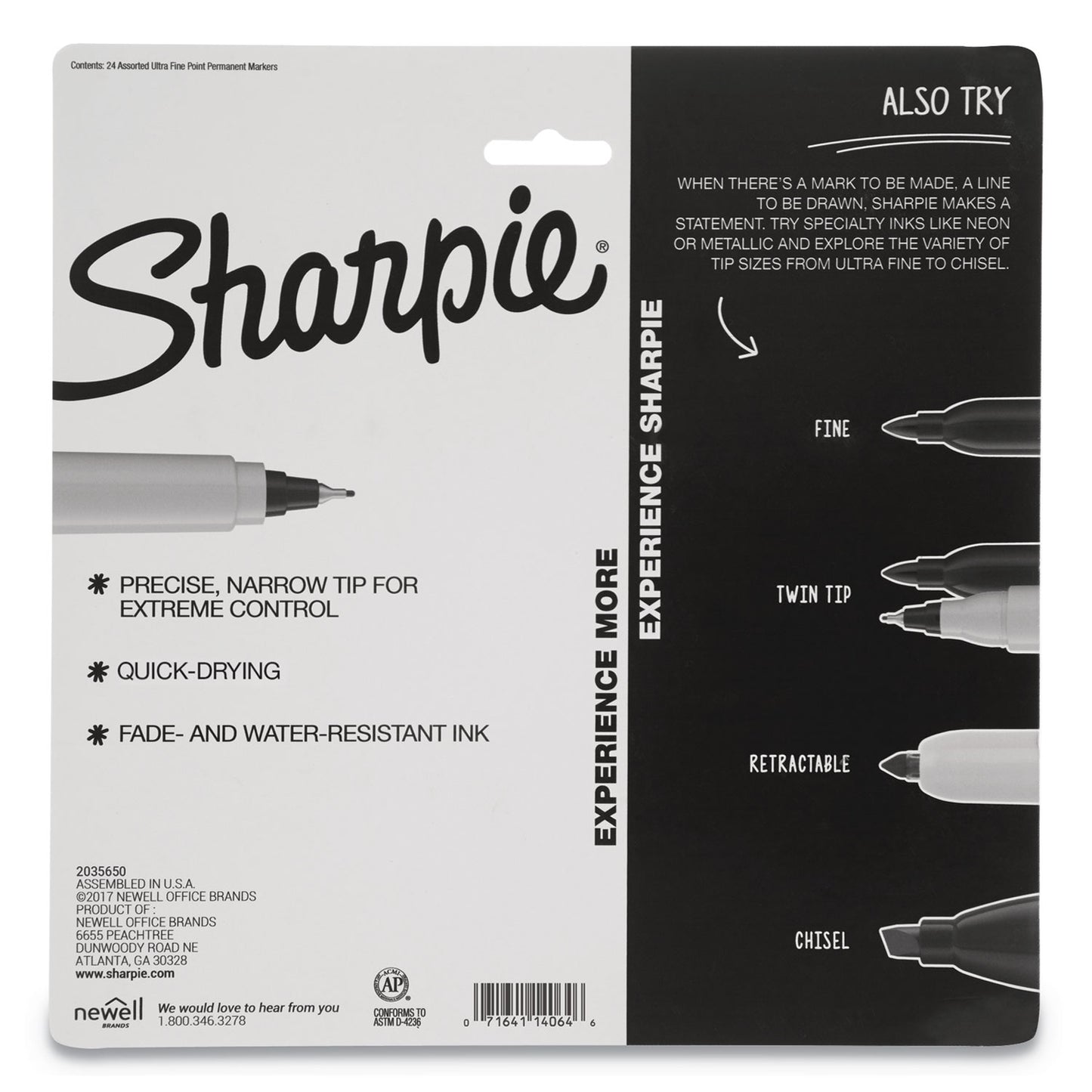 Sharpie Cosmic Color Permanent Markers, Extra-Fine Needle Tip, Assorted Cosmic Colors, 24/Pack (2033572)