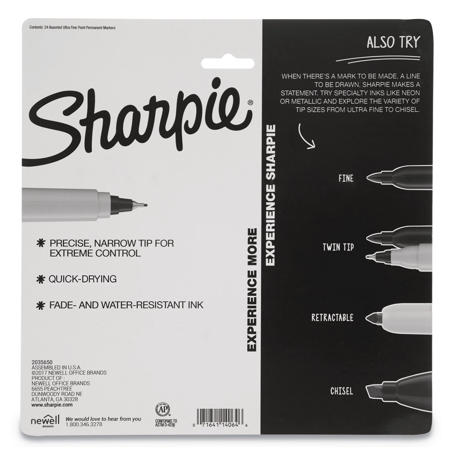 Sharpie Cosmic Color Permanent Markers, Extra-Fine Needle Tip, Assorted Cosmic Colors, 24/Pack (2033572)