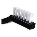 Carlisle Flo-Pac Utility Toothbrush Style Maintenance Brush, White Nylon Bristles, 7.25" Brush, 7" Black Polypropylene Handle (4067400DZ)