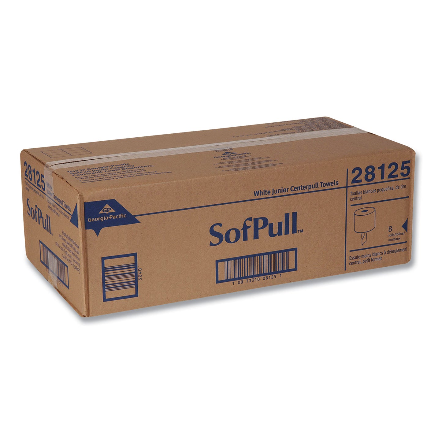 Georgia Pacific Professional SofPull Premium Junior Capacity Towel, 1-Ply, 7.8 x 14.8, White, 225/Roll, 8 Rolls/Carton (28125)